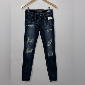 Dark Washed Distressed Jeans